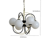 Contemporary Globe Glass Indoor White Medium Chandelier #size