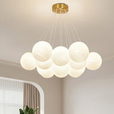 Contemporary Globe Glass Multi Light Gold Chandelier Image - 1