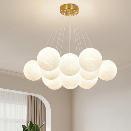 Contemporary Globe Glass Multi Light Gold Chandelier Image - 1