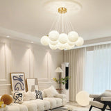 Contemporary Globe Glass Multi Light Gold Chandelier Image - 4