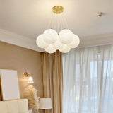 Contemporary Globe Glass Multi Light Gold Chandelier Image - 7