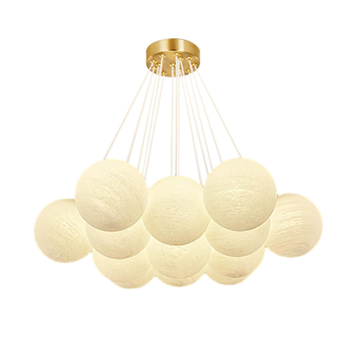 Contemporary Globe Glass Multi Light Gold Chandelier Image - 8