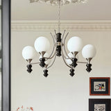 Contemporary Globe Metal Living Room Black Chandelier Image - 1