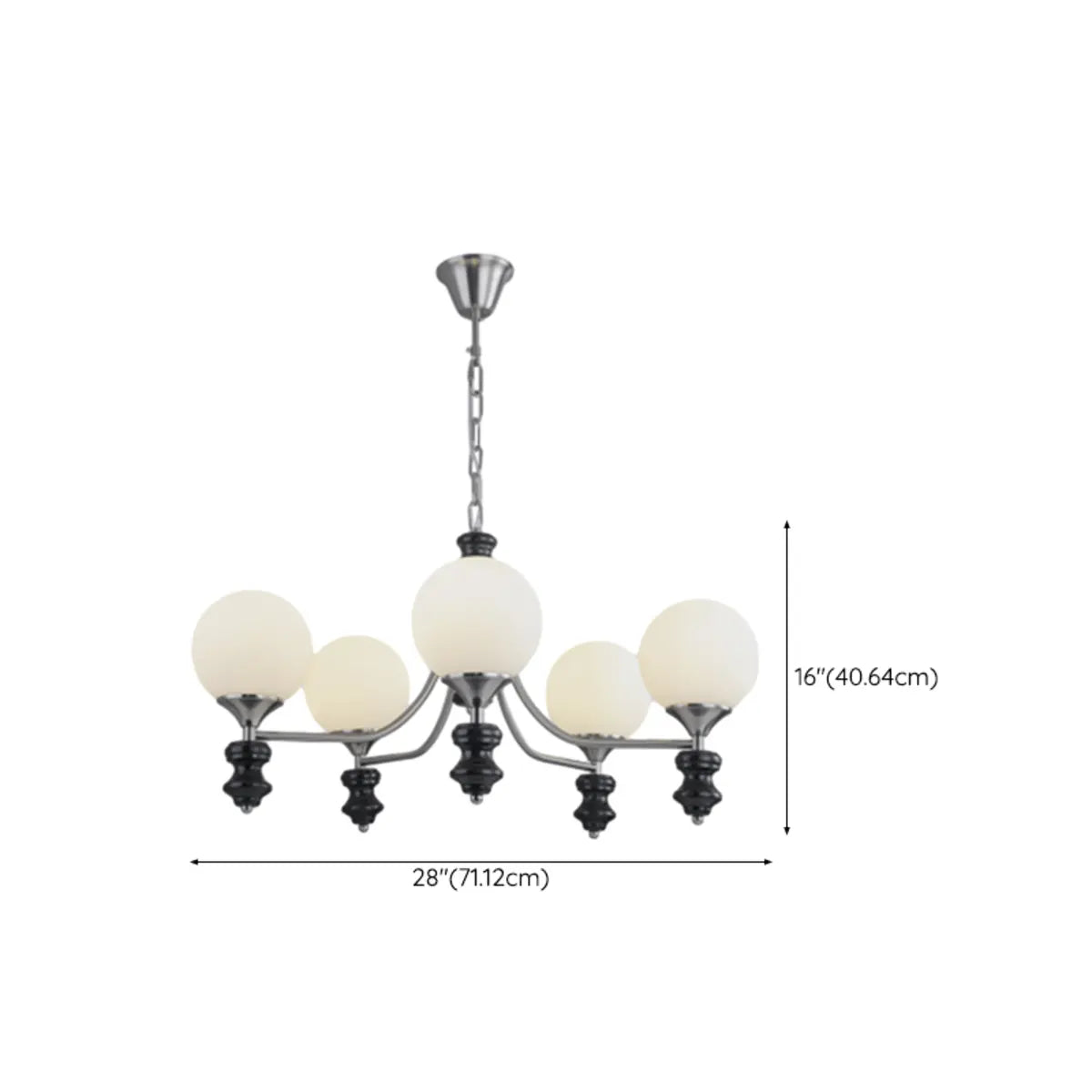 Contemporary Globe Metal Living Room Black Chandelier Image - 18