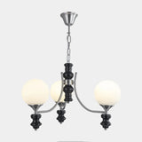 Contemporary Globe Metal Living Room Black Chandelier Image - 2