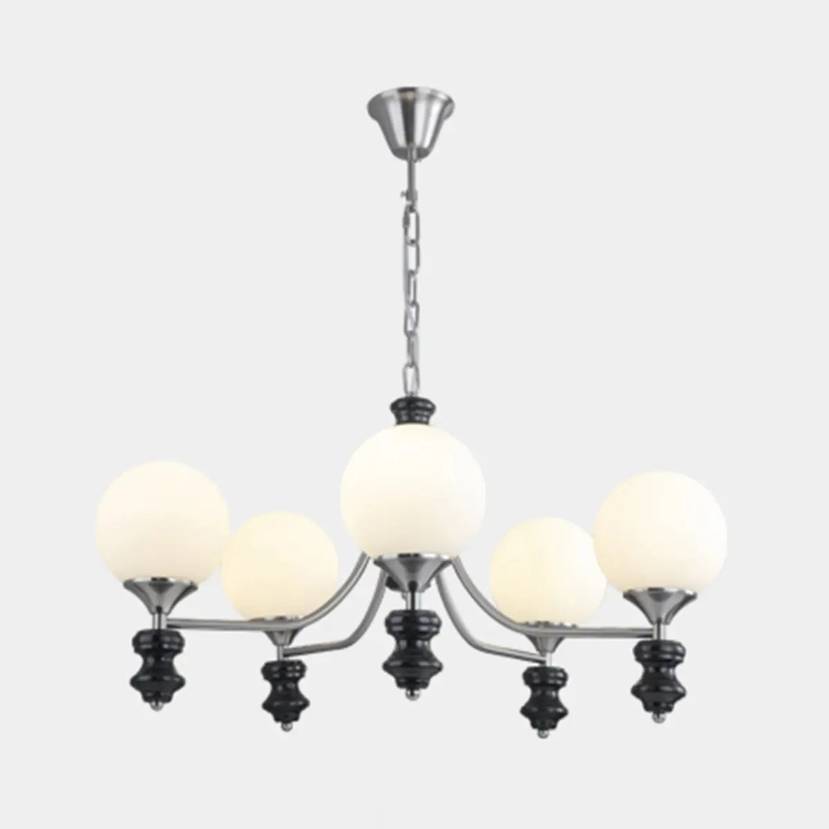 Contemporary Globe Metal Living Room Black Chandelier Image - 3