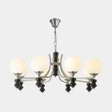 Contemporary Globe Metal Living Room Black Chandelier Image - 7