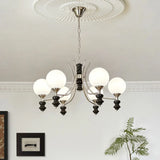 Contemporary Globe Metal Living Room Black Chandelier Image - 8