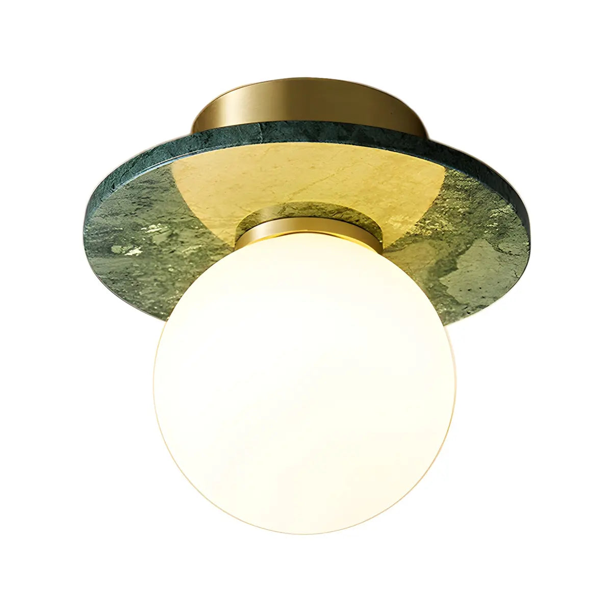 Contemporary Globe Round Marble Flush Mount Ceiling Light Image - 10