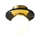 Contemporary Globe Round Marble Flush Mount Ceiling Light Image - 11