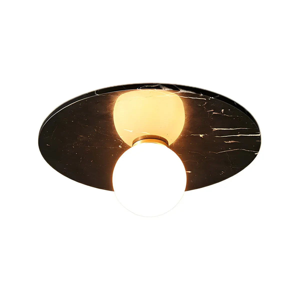 Contemporary Globe Round Marble Flush Mount Ceiling Light Image - 12