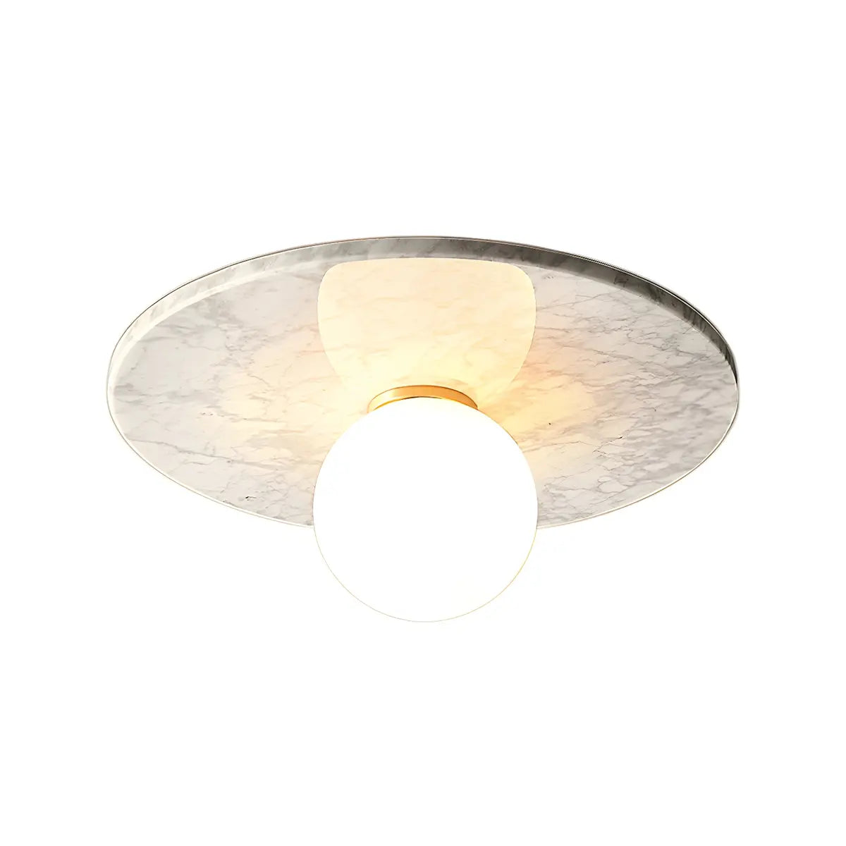 Contemporary Globe Round Marble Flush Mount Ceiling Light Image - 13