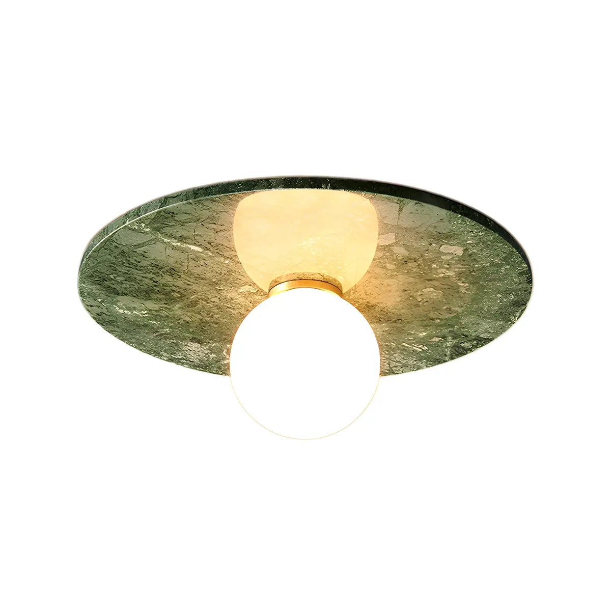 Contemporary Globe Round Marble Flush Mount Ceiling Light Image - 14