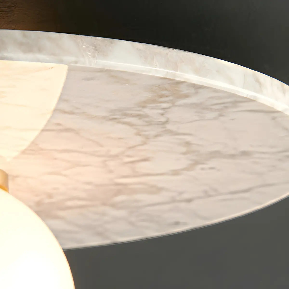 Contemporary Globe Round Marble Flush Mount Ceiling Light Image - 15