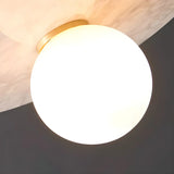 Contemporary Globe Round Marble Flush Mount Ceiling Light Image - 17