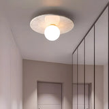 Contemporary Globe Round Marble Flush Mount Ceiling Light Image - 19