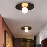 Contemporary Globe Round Marble Flush Mount Ceiling Light Image - 20