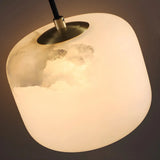 Contemporary Globe White Alabaster Brass Wall Lamp Image - 9