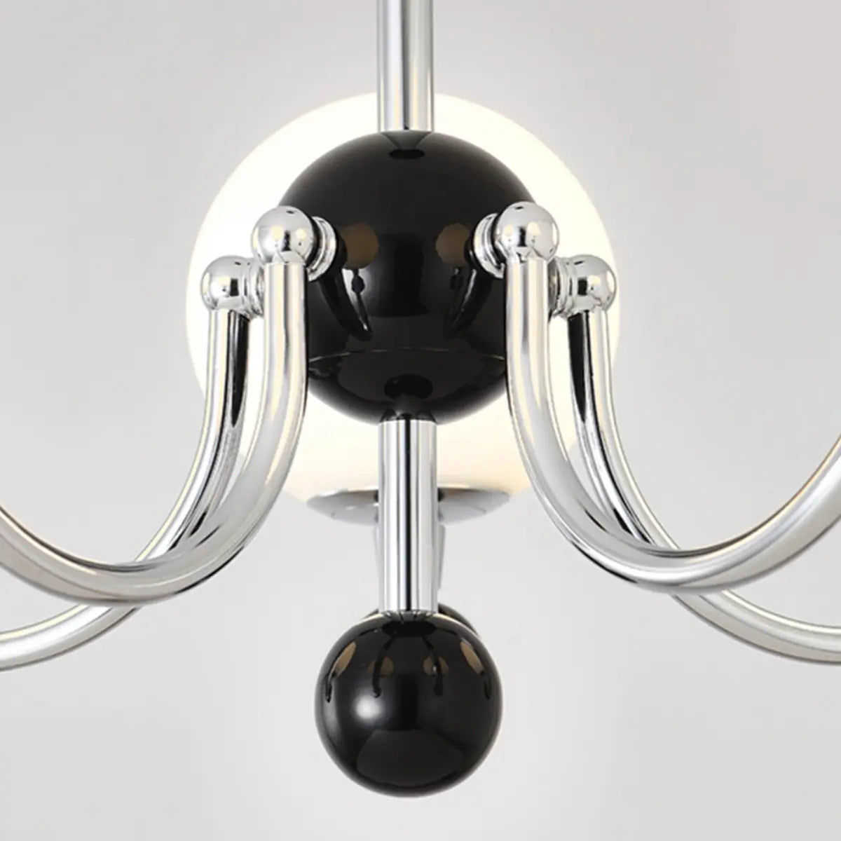 Contemporary Globe White Glass Living Room Black Chandelier Image - 10