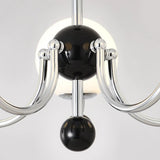 Contemporary Globe White Glass Living Room Black Chandelier Image - 10