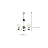 Contemporary Globe White Glass Living Room Black Chandelier #size