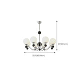 Contemporary Globe White Glass Living Room Black Chandelier Image - 17