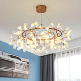 Contemporary Gold Branch Circular Ceiling Chandelier Image - 2