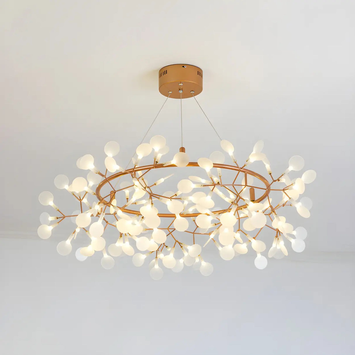 Contemporary Gold Branch Circular Ceiling Chandelier Image - 4