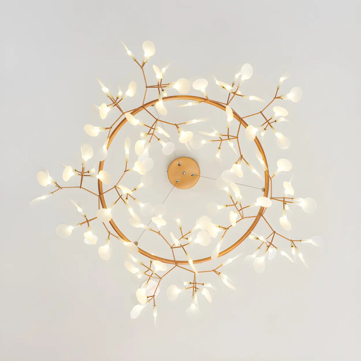 Contemporary Gold Branch Circular Ceiling Chandelier Image - 5