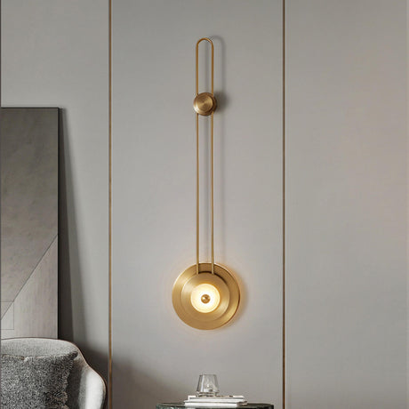 Contemporary Gold Circular LED Wall Sconce Light Image - 1