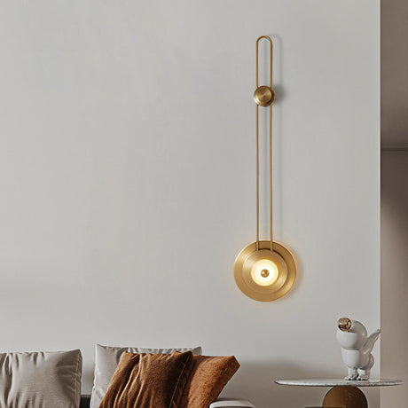 Contemporary Gold Circular LED Wall Sconce Light Image - 2