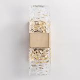 Contemporary Gold Crystal Rectangular Wall Sconce Image - 10