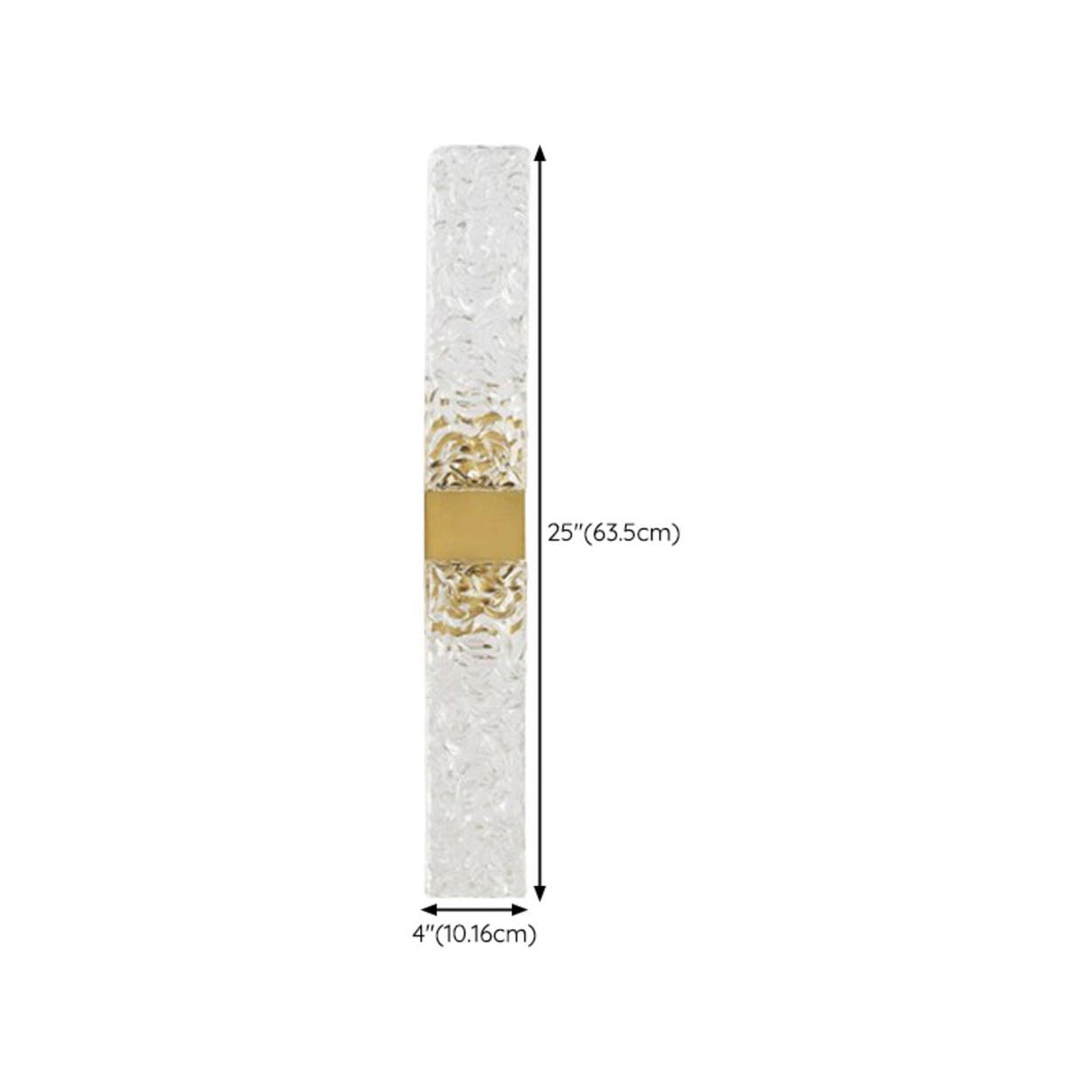 Contemporary Gold Crystal Rectangular Wall Sconce Image - 15