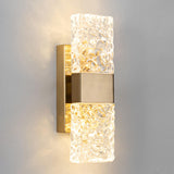 Contemporary Gold Crystal Rectangular Wall Sconce Image - 3