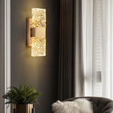 Contemporary Gold Crystal Rectangular Wall Sconce Image - 6