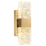 Contemporary Gold Crystal Rectangular Wall Sconce Image - 7