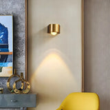 Contemporary Gold Cylinder Metal LED Vanity Sconce Image - 12