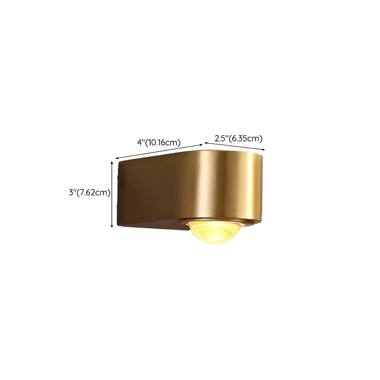 Contemporary Gold Cylinder Metal LED Vanity Sconce 