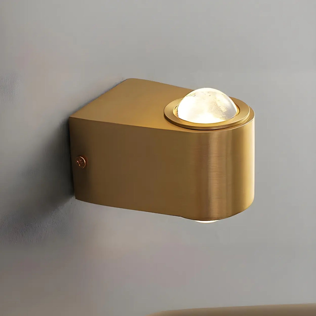 Contemporary Gold Cylinder Metal LED Vanity Sconce Image - 3