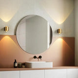 Contemporary Gold Cylinder Metal LED Vanity Sconce Image - 4