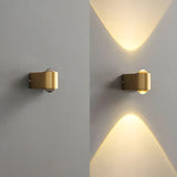 Contemporary Gold Cylinder Metal LED Vanity Sconce Image - 8