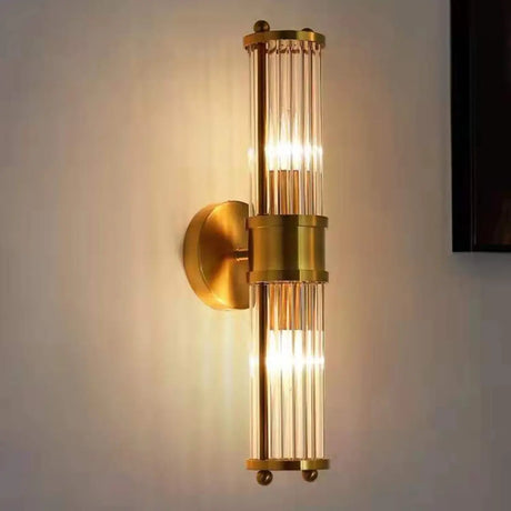 Contemporary Gold Cylinder Metal Vanity Light Image - 2