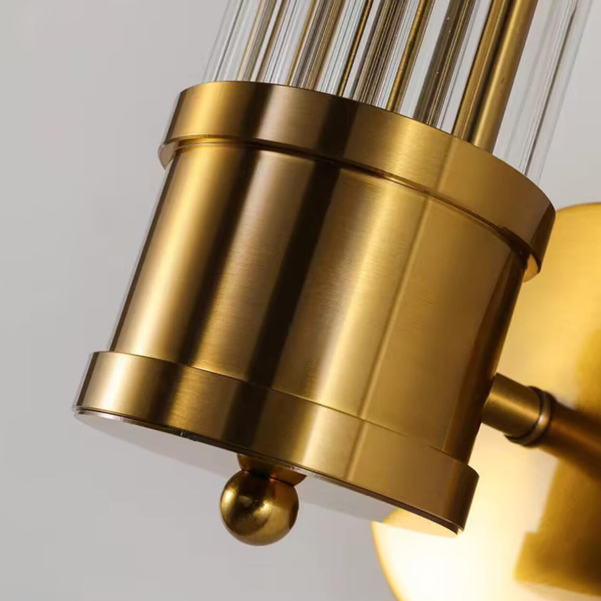 Contemporary Gold Cylinder Metal Vanity Light Image - 9