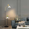 Contemporary Gold Globe Floor Lamp with Marble Storage Image - 4