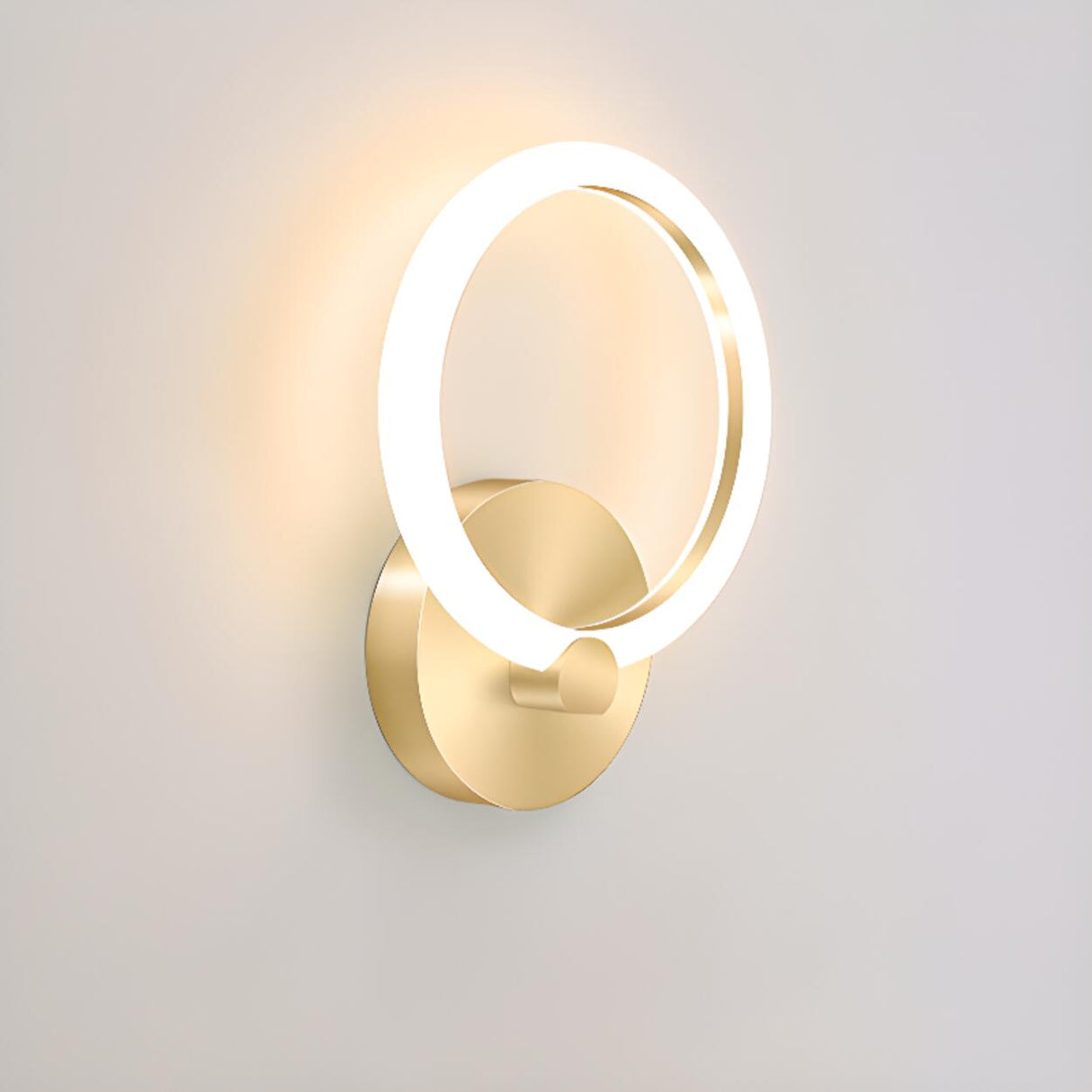 Contemporary Gold LED Ring Metal Wall Sconces Image - 15