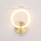 Contemporary Gold LED Ring Metal Wall Sconces #size