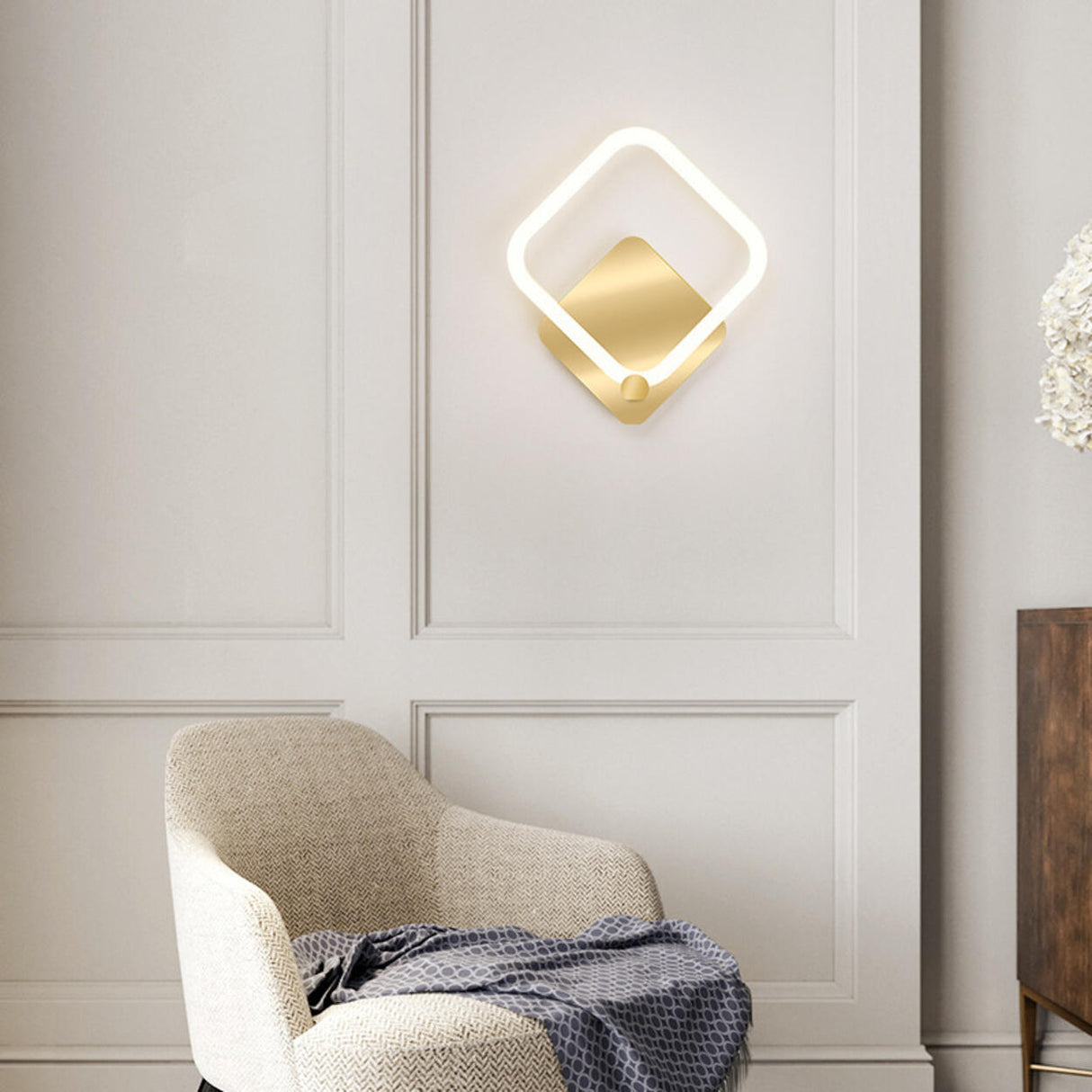 Contemporary Gold LED Ring Metal Wall Sconces Image - 2