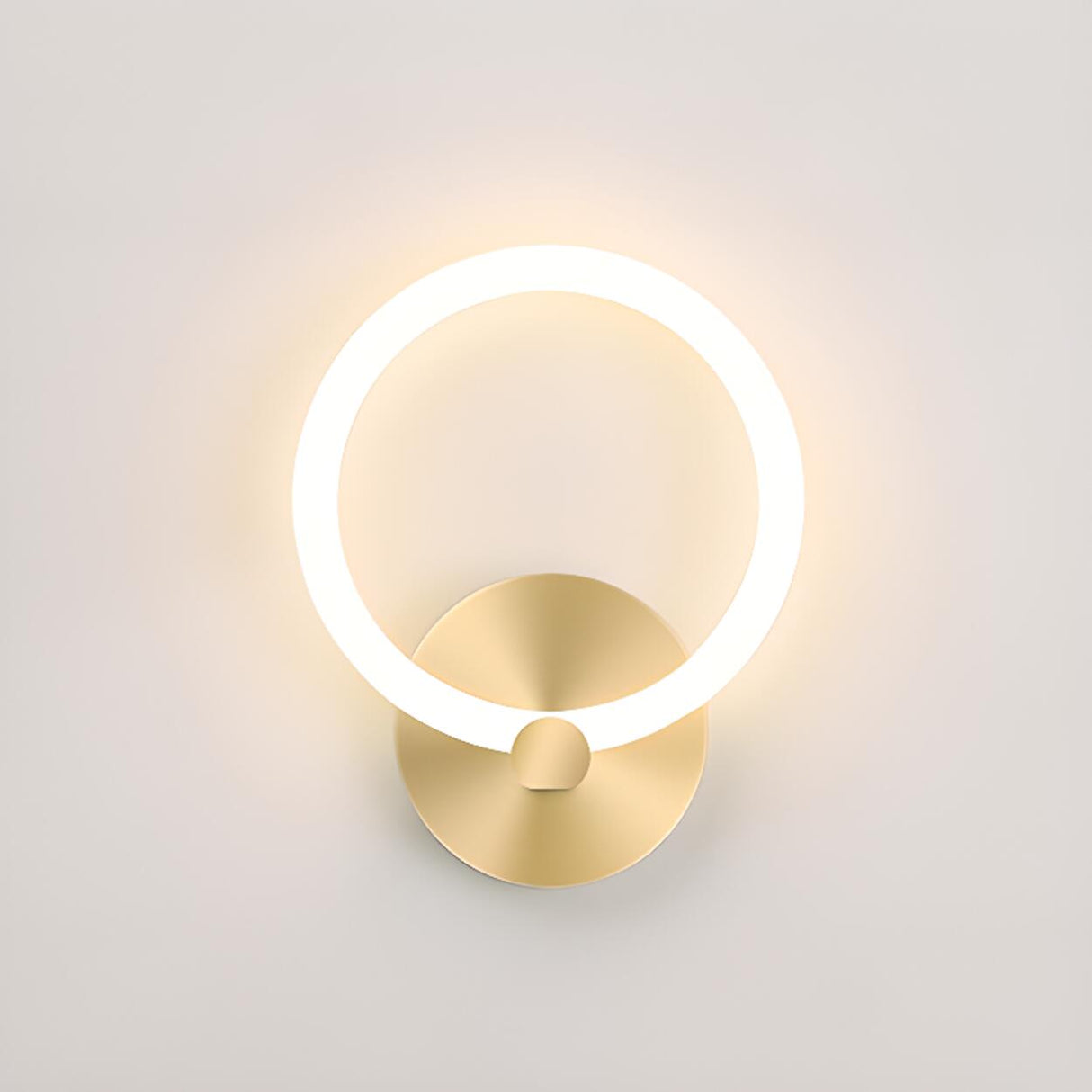 Contemporary Gold LED Ring Metal Wall Sconces Image - 6