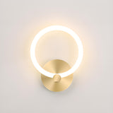 Contemporary Gold LED Ring Metal Wall Sconces Image - 6