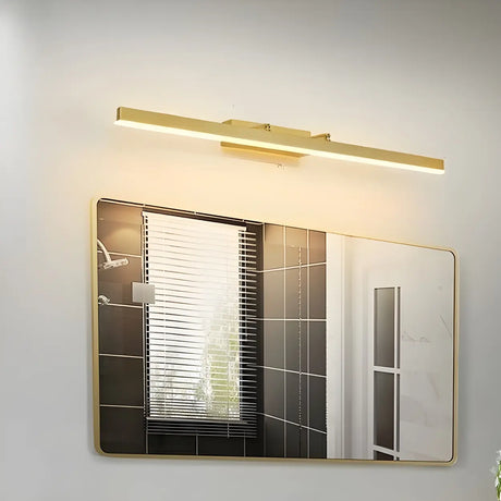 Contemporary Gold Linear LED Wall Mount Vanity Light Image - 2